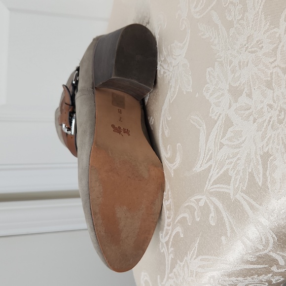 Coach Pauline ankle booties heeled taupe gray brown leather Size 7 - Picture 12 of 15